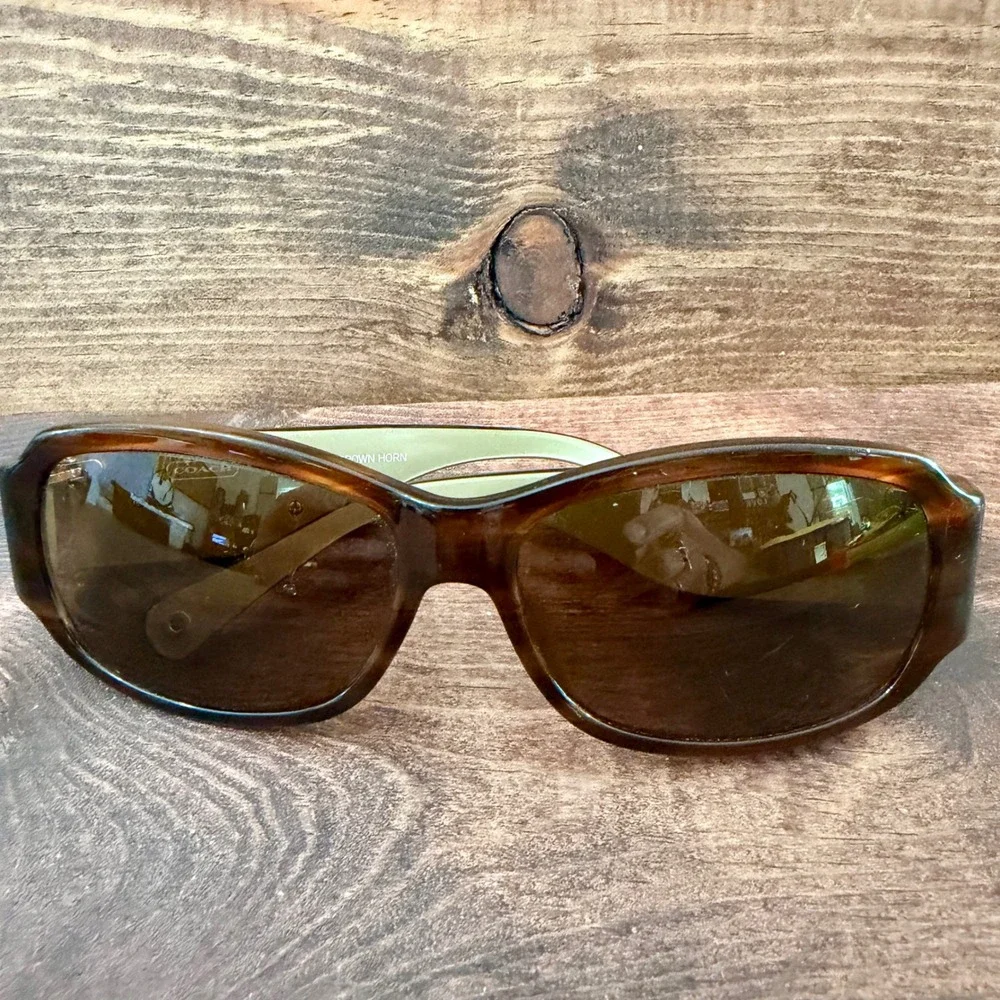 Coach Parker S848 Eyeglasses Brown Horn Rhinestone Heart Medallion FRAMES ONLY